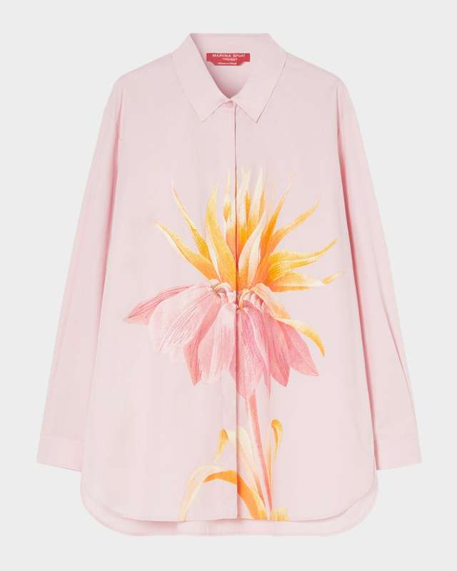 Plus Size Tartufo Floral-Print Poplin Shirt